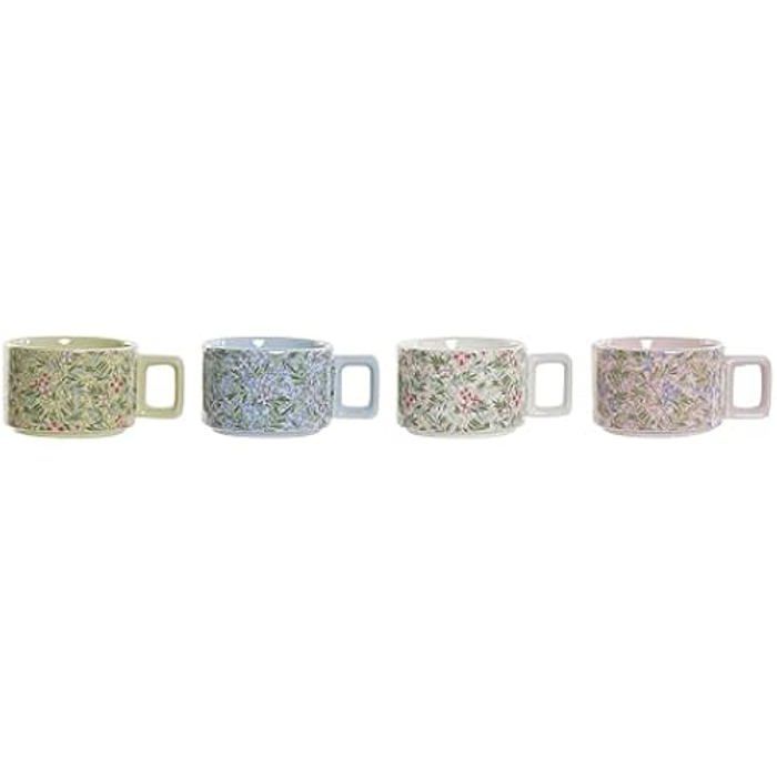 Tasses à café - DKD HOME DECOR - Lot de 4 - Multicolore - Dolomite - 260 ml