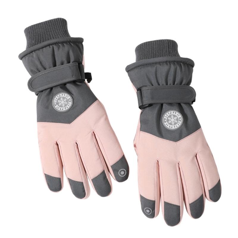 Coldproof Warm Ski Gloves for Female Winter Activity Insulated Gloves for Mountain Climbing Thicken Fleece Hand Warmer