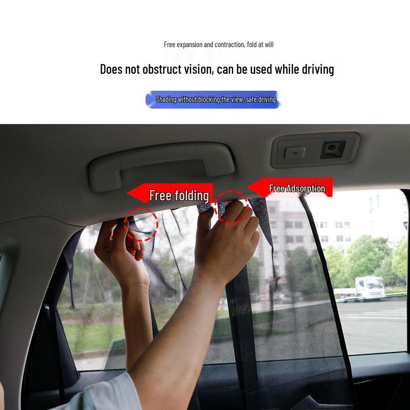 Magnetic Car Sunshade - Full Coverage Mesh for Side & Rear Windows, Heat Insulation & UV Protection
