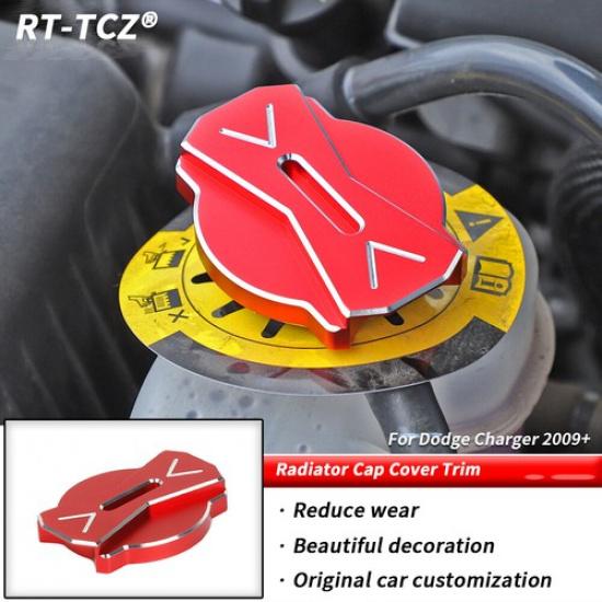 Aluminium Alloy CNC Radiator Cap Cover Trim For Challenger Charger 2009-2020 Red