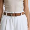 Adjustable Solid Color PU Belt For Women Jeans Waist Strap Simple Belt Fashion Stylish Studded Design