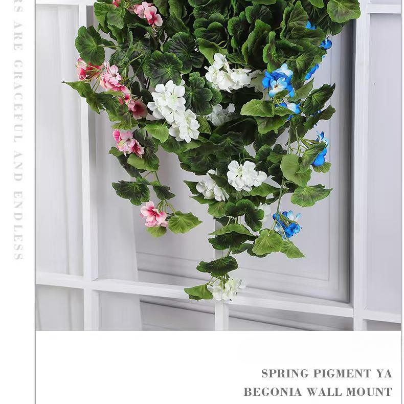Artificial Geraniums Hanging Bundles Full Blooms Silk Flower Plants Geranium Vines for Home Garden Wedding Indoor Outdoor Decor