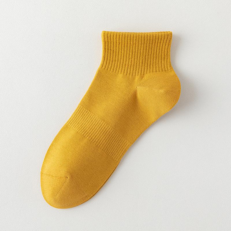 Men Spring and Summer Pure Cotton Leisure Breathable Boneless Short Tube Socks