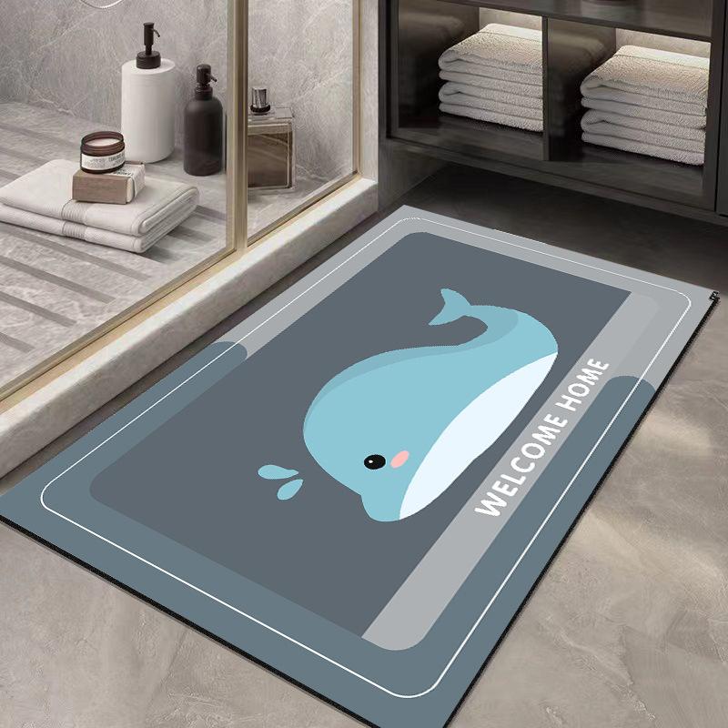 Diatomaceous Mud Mat Resistant To Dirty Toilet Door Simple Air Moisture-wicking Mat Home Toilet Quick Drying Easy To Take Care of Non-slip Mat