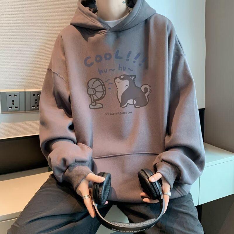 Men's Loose-Fit Printed Pullover Hoodie - Spring & Autumn Fashion