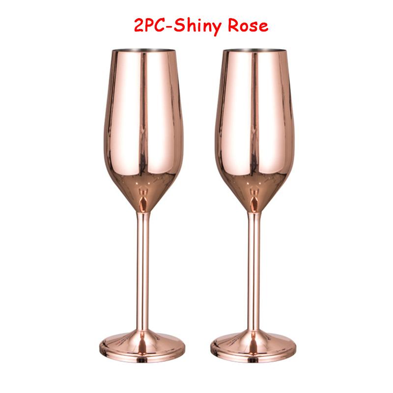 2Pcs Wine Party Champagne Coupes Cocktail Glass Champagne Flutes Wine Cup Goblet Plating Beer Rose Gold Glass Whiskey Cups