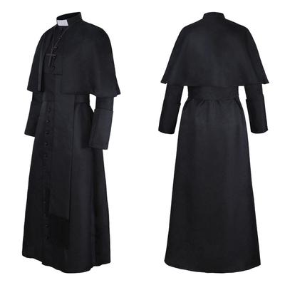 Medieval Renaissance Retro Cosplay Costumes Catholic Church Religion Papal Priest Robe Clergy