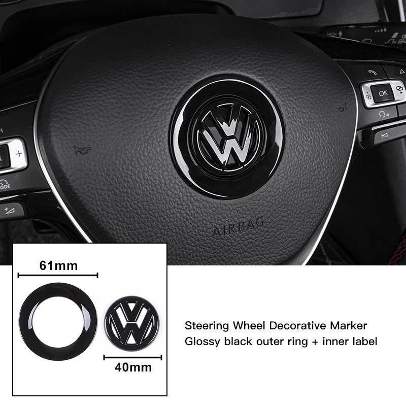 Valve Stems Caps ABS Car Steering Wheel Emblem Sticker Decoration Accessories For Volkswagen VW Golf Polo CC Passat Tiguan T-ROC zf2