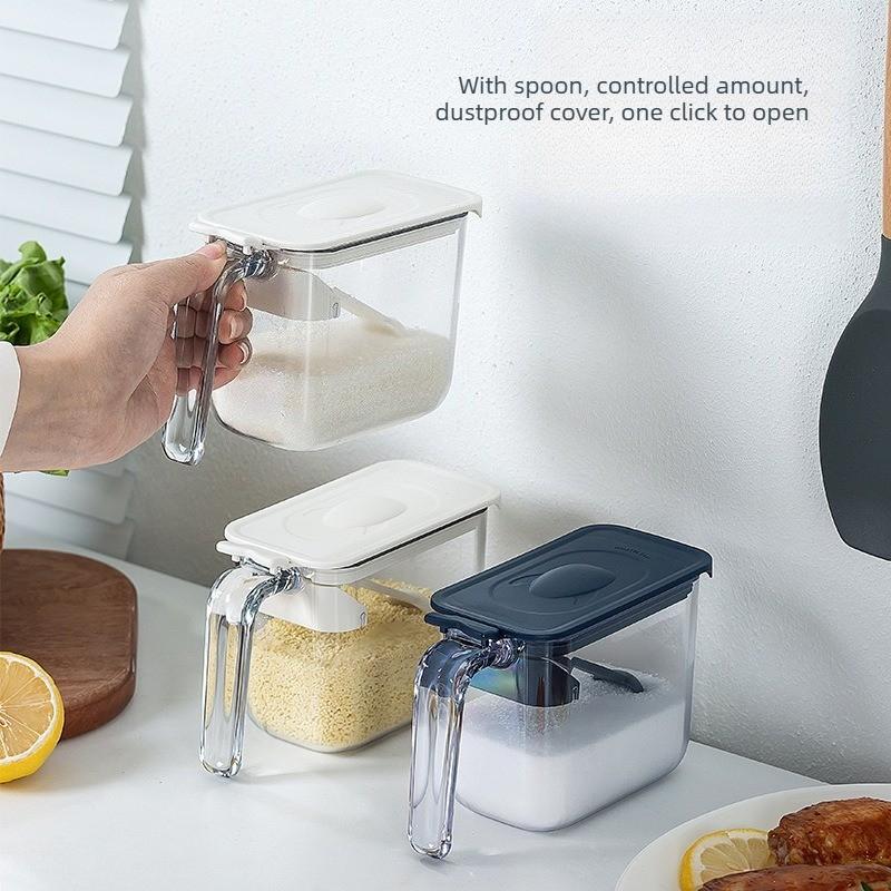 Kitchen Seasoning Bottle Storage Kitchen Salt and Pepper Seasoning Box Household Seasoning Jar Transparent