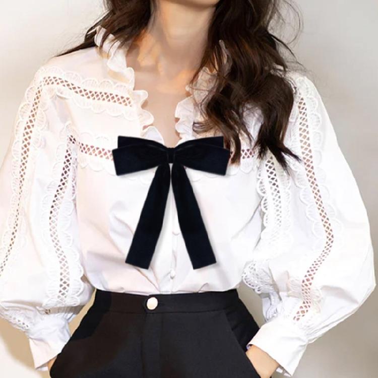 Uniform Bowknot Tie for Girls Senior School Lady Uniform Pre-tied Bows Elegant Look for Business and Office Use