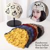 Flowers Knitted Hat Hollowed Out Skullies Hat Breathable Sun Visor  for Women
