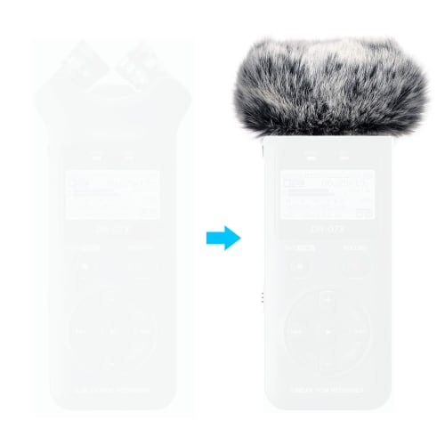 Tascam DR-07X/DR-07MKII/DR07X/DR07MKII Windscreen Muff for Portable Digital Recorders, DR07X Microphone Windshield, Faux Fur Windscreen