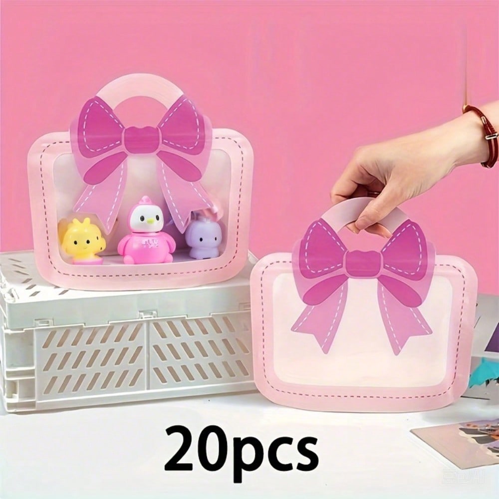 20Pcs Bowknot Tote Gift Bags, Candy & Cookie Storage Bags, Birthday Party Favors & Jewelry Packaging