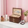 3 Layer Jewelry Organizer Drawer Jewelry Box Multifunctional Earrings Bracelet Ring Jewelry Case Display Box Black Walnut