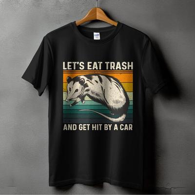 Retro Vintage Opossum T-Shirt – 'Eat Trash, Get Hit by a Car' Graphic T-Shirt Unisex T-Shirt