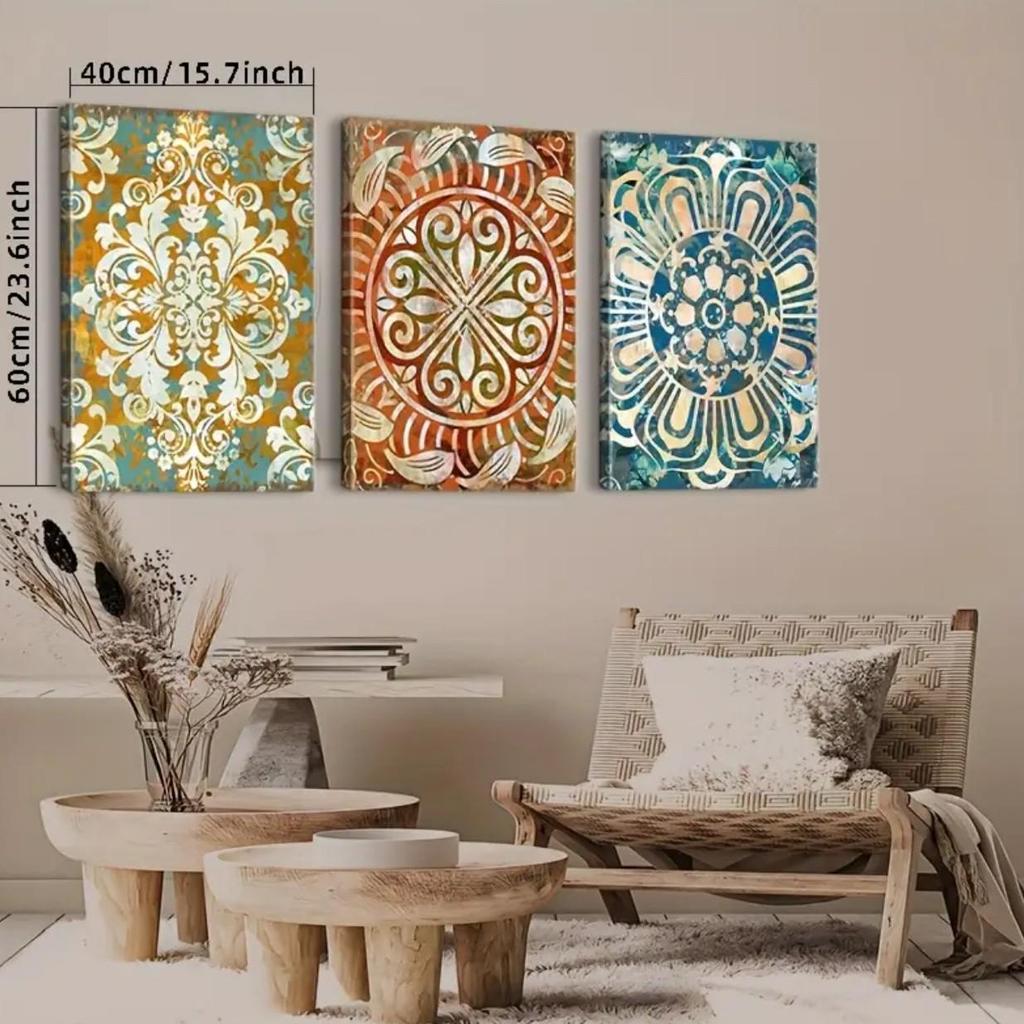 Modern Frameless Canvas Wall Art: Oil Painting for Living Room & Bedroom