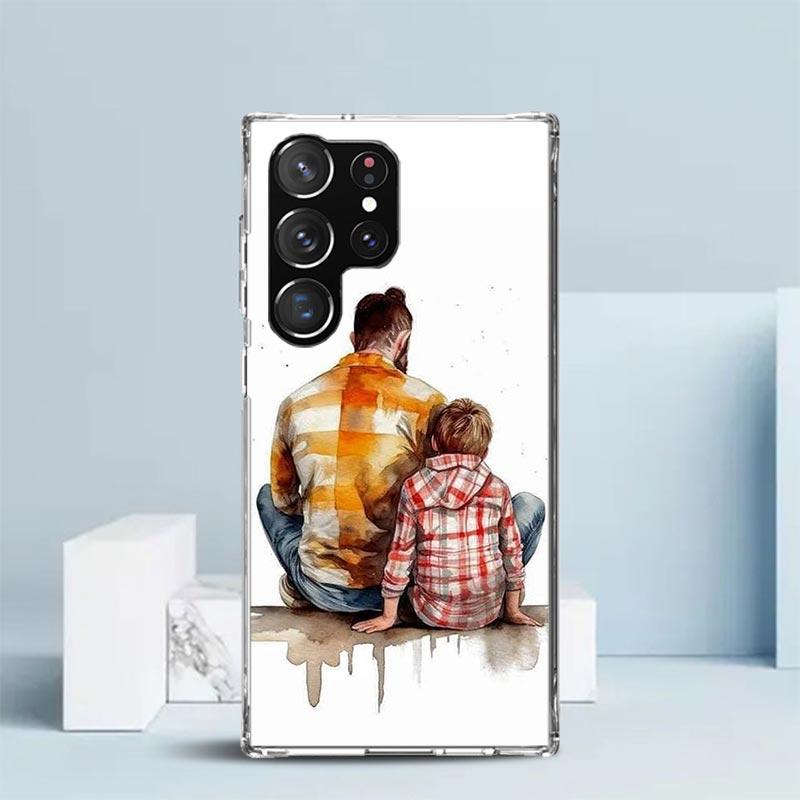 

Dad And Baby Girl Boy Phone Case For Samsung Galaxy S24 S25 Edge S26 Ultra S22 S23 Plus S21 + S20 FE Soft TPU Back Cover Galaxy Samsung S20 FE