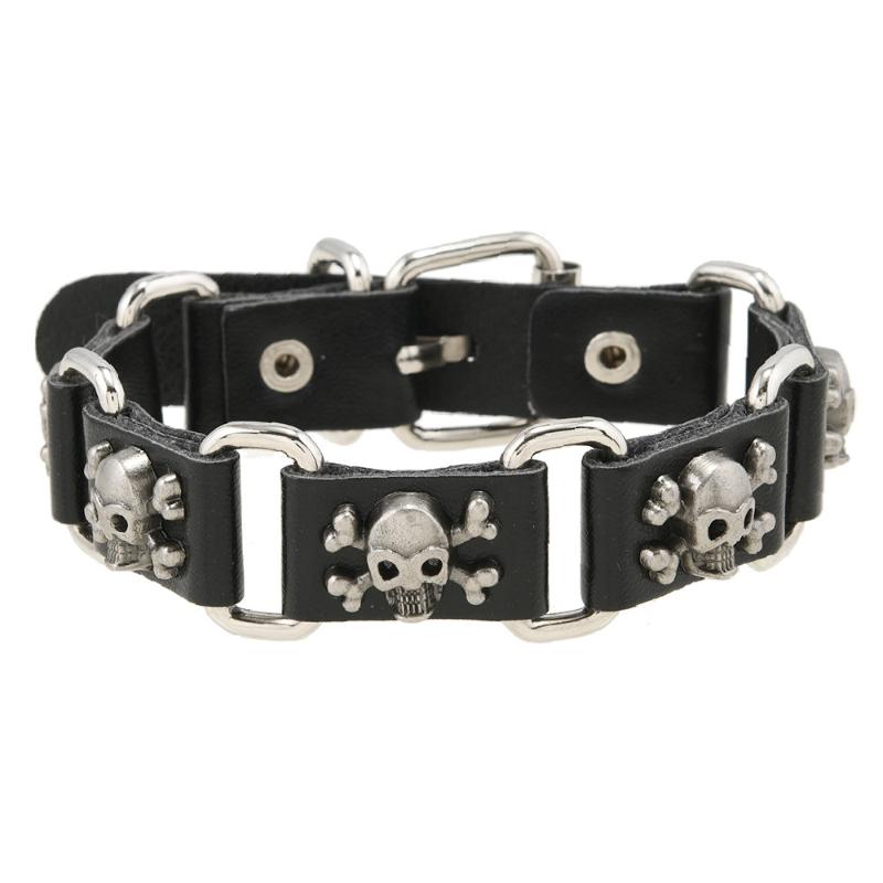Gothic Vintage PU-Lederarmband für Männer und Frauen Punk Nieten Nieten Kreuzarmband Schmuck Zubehör
