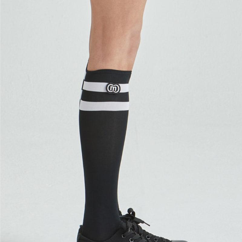 DOYOUKNOWMC 25SS Golf Stripe UV Protection Functional Black Knee Socks