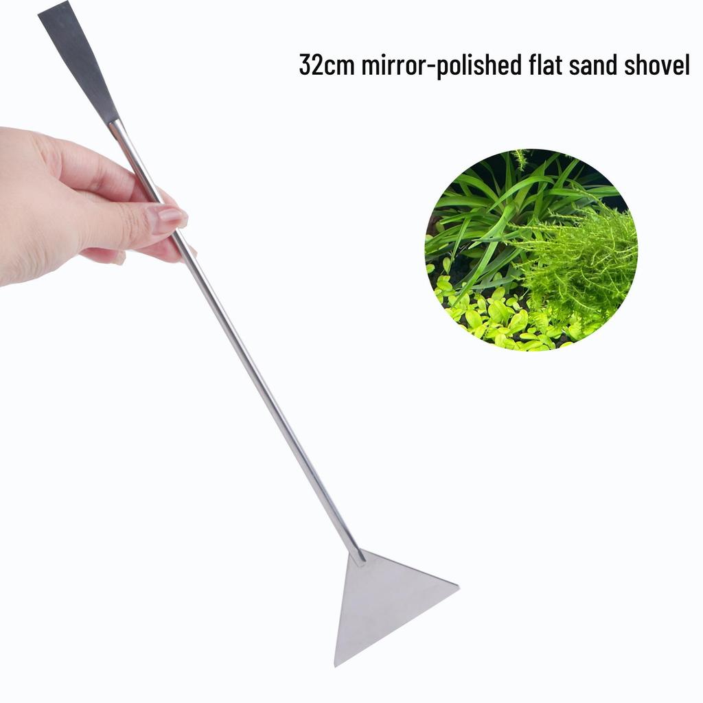 Aquatic Plant Care Kit: Scissors, Sand Leveler, Tweezers, Cloth Bag - 5-Piece Set.
