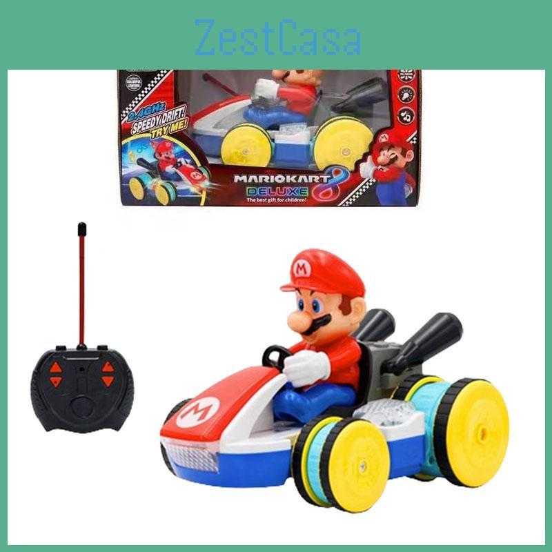 Mario Remote Control Car Cool Stunt Vehicle With Lights And Music Super Mario Kart Toy Plastic)
