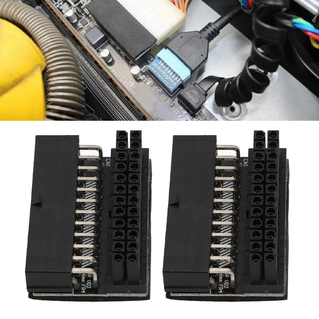 2 STÜCKE ATX 24 Pin 90 Grad Adapter Motherboard 24Pin Buchse auf 24pin Stecker 90 Grad Verlängerung Verbinden