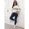 Women's Fall/winter Casual Loose Contrasting Striped Patchwork Sweater