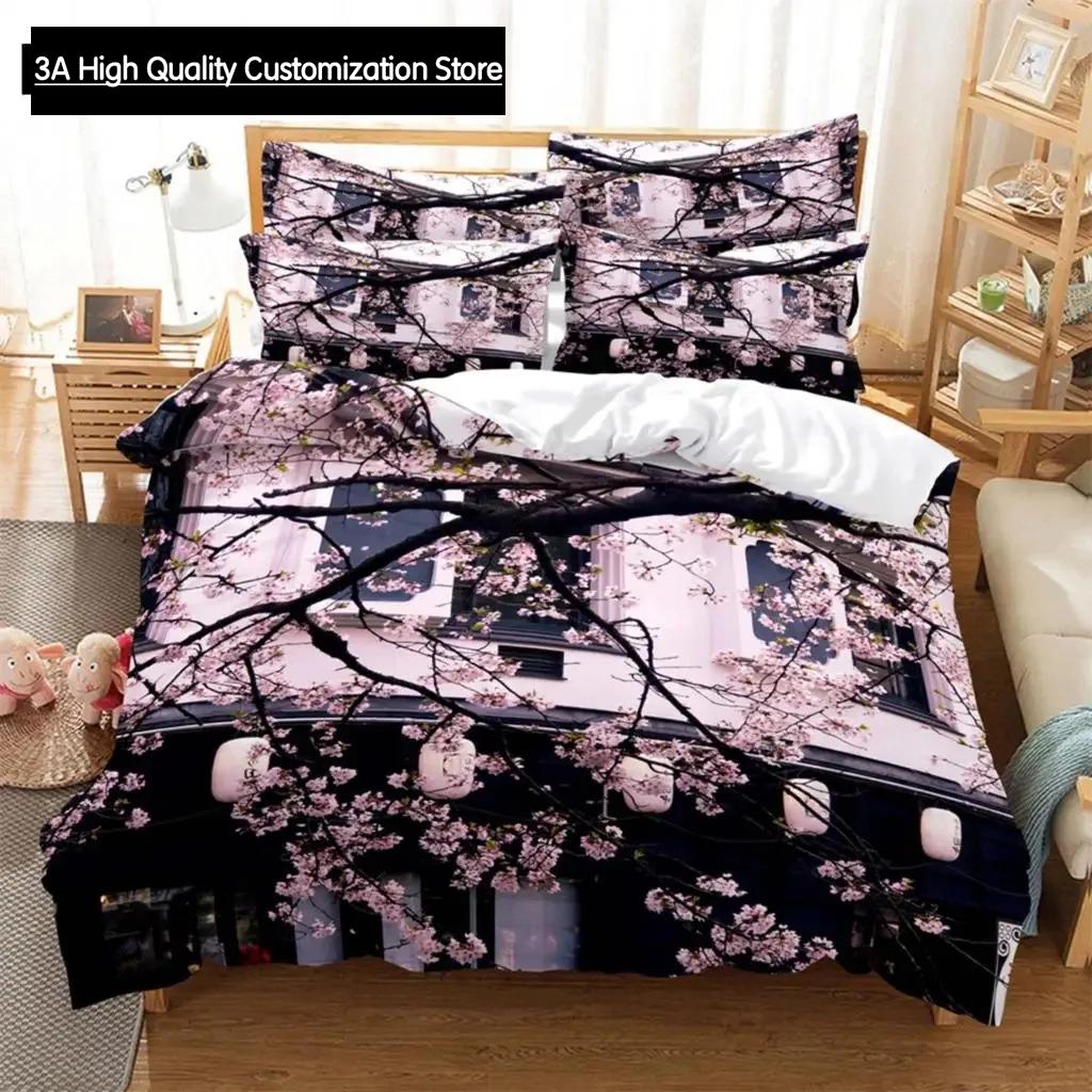 

Plum Bossom Bedding Set Duvet Cover Set 3d Bedding Digital Printing Bed Linen Queen Size Bedding Set Fashion Design 135x200cm