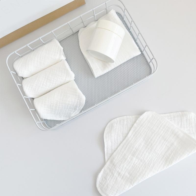 Nursing Towel for Newborn Toddler 4-Layers Cotton Wiping Towel Face Towel Muslin Washcloths Saliva Wipes Nursing Towel