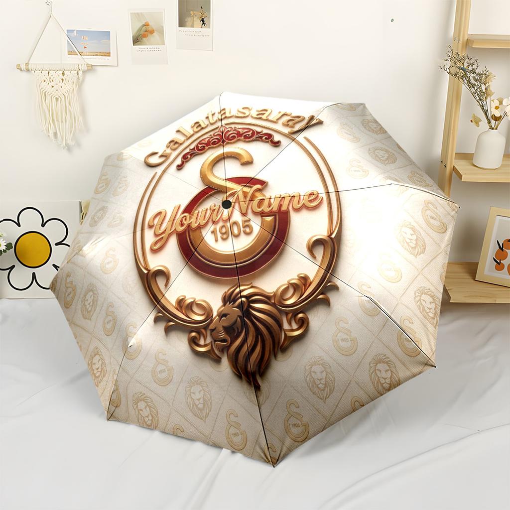 Galatasaray1 Customize Your Name Umbrella Portable Automatic Umbrella Compact 8-Rib Lightweight Foldable Design Perfect for Outdoor Adventures