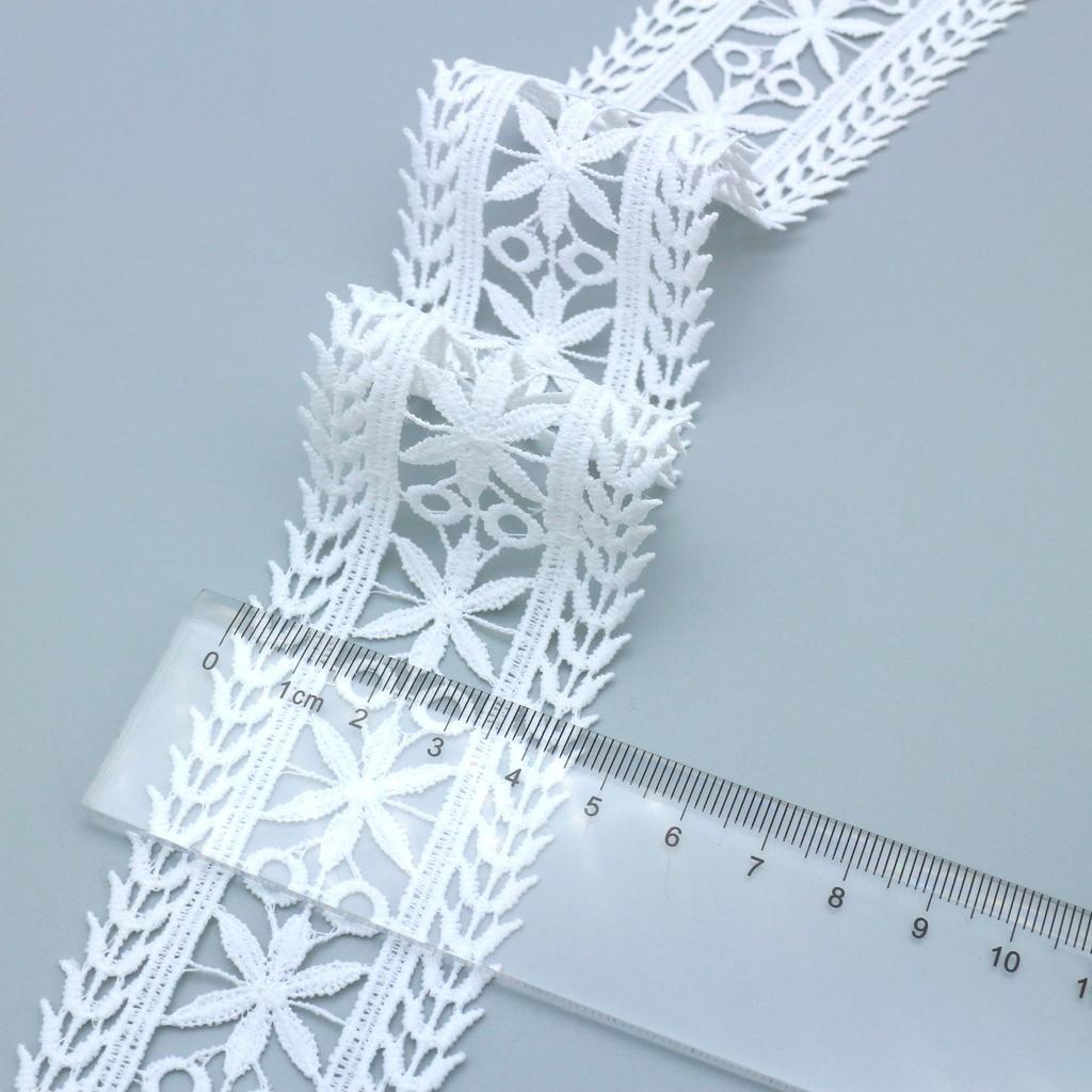 Wasserlöslicher Weißer Milchseiden-Stickerei-Spitze Spitze Hohlstickerei Barcode DIY Vorhang Brautkleid Heimtextil-Zubehör Zubehör