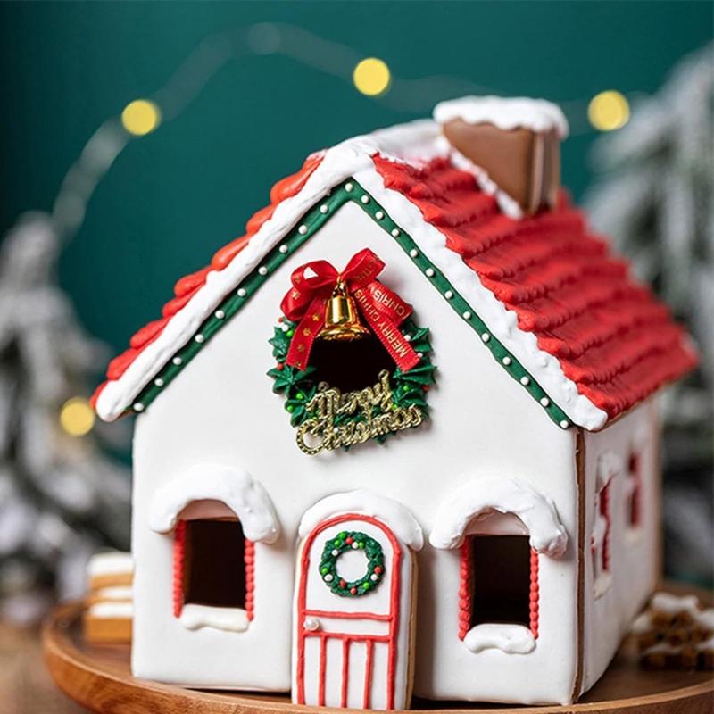 Stainless Steel Christmas Baking Accessories Gingerbreads House Biscuit Molds J0MC