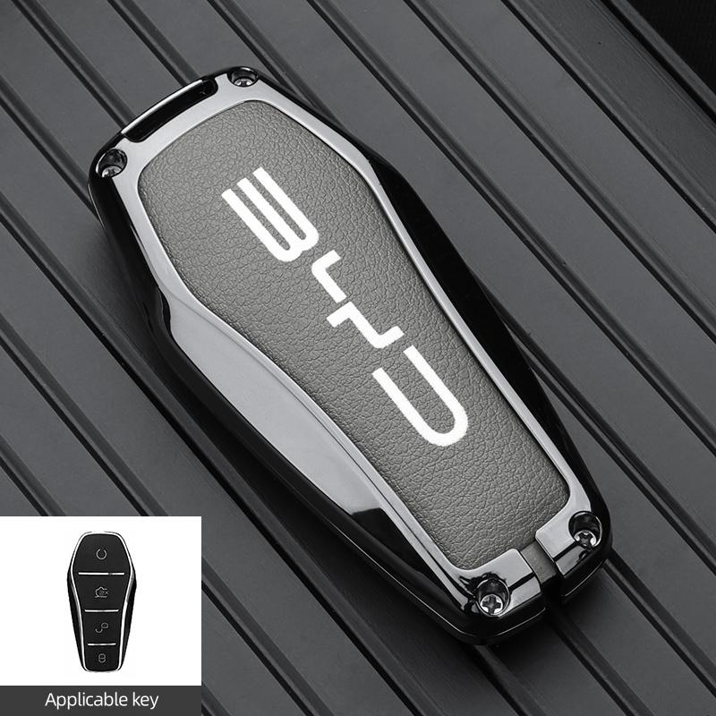 Car Remote Key Case Fob Cover Holder Shell Bag for BYD Song Plus Atto 3 Han EV Tang DM Qin Seal Dolphin Keychain AccessoriesP