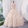 Women's Temperament Halter Banquet Dresses Elegant Midi Waist Breasted Long Dresses