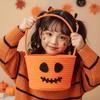 Braided Pumpkin Candy Bucket Orange Woven Storage Pouch Halloween Rope Basket  Guests