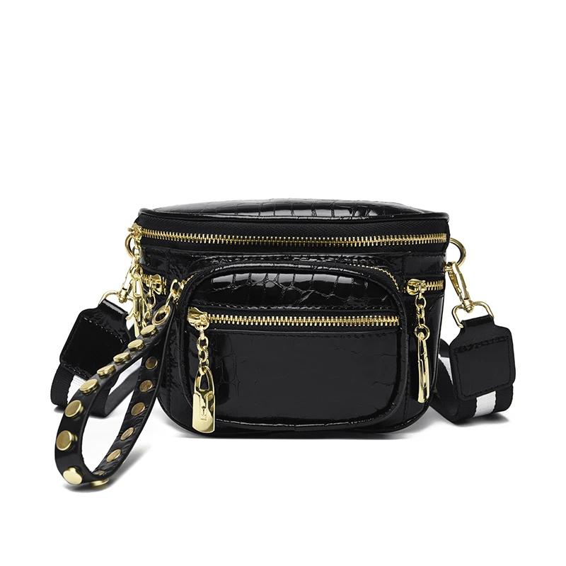 Antif Theft Waist Bag PU Leather Fanny Pack Designer Handbag Multi-Function Crossbody Chest Bag Large Capacity Belt Bag