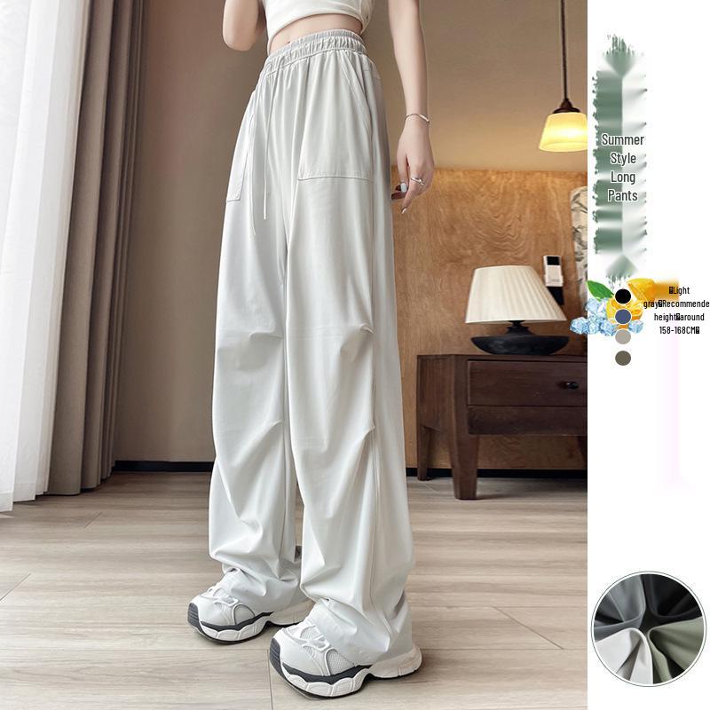 

Women s Summer 2025 Quick-Dry Ice Silk Slimming Cargo Pants - Narrow or Wide Leg Options XL