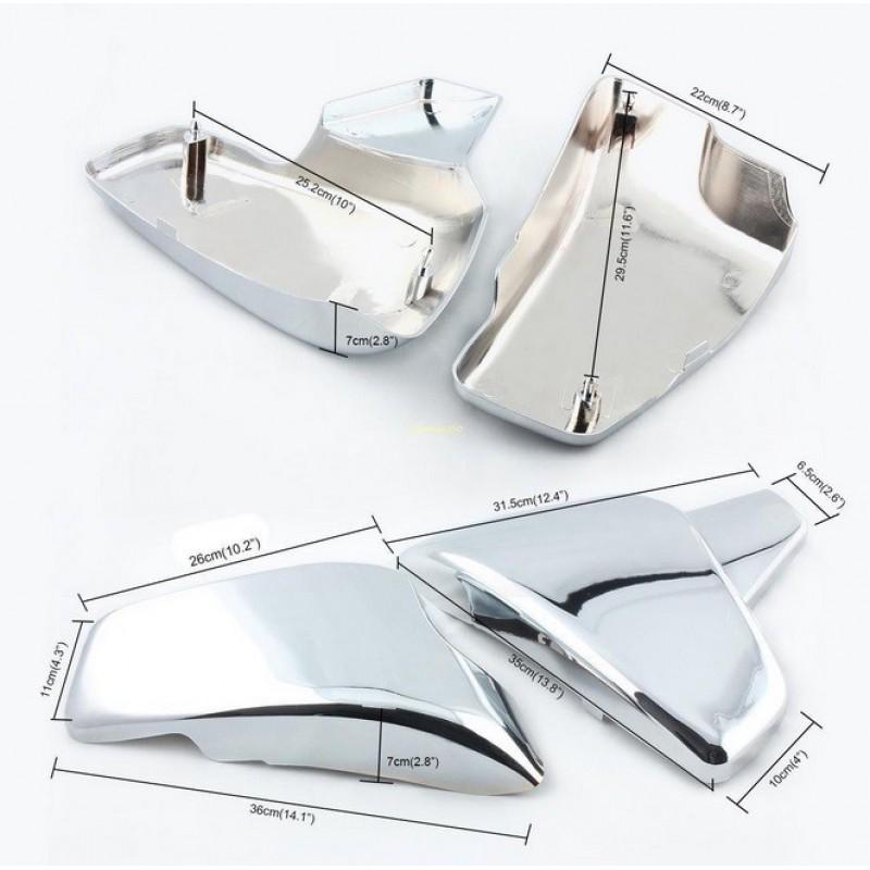Motorcycle Battery Cover Side Panel Honda VT600 Shadow 400 Iron Horse Cruiser Bike Steel Black Chrome