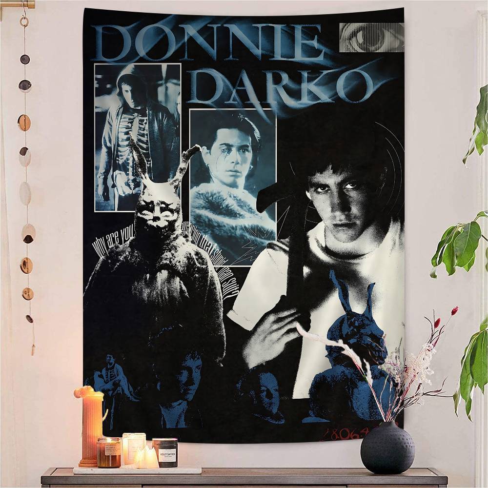 

Classic Horror Film Donnie Darko Anime Tapestry Hippie Flower Wall Carpets Dorm Decor Cheap Hippie Wall Hanging 74x94cm(29x37in)