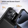For iPhone 16 Pro Case Card Slot Kickstand PU+TPU Phone Cover