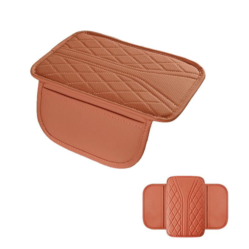 

Car Armrest Pad With Storage Bag Pu Leather Car Elbow Pad Car Center Console Armrest Box Cushion Auto Armrests Storage Pad помаранчевий