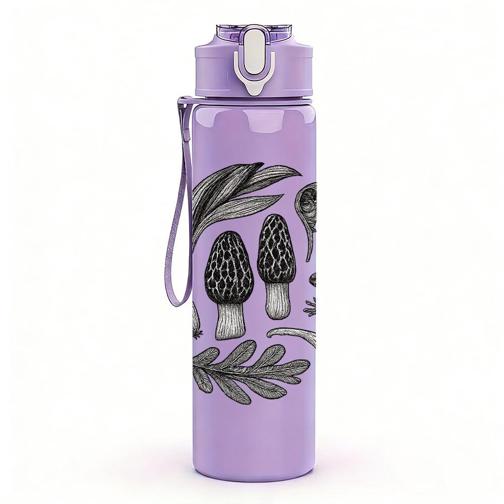 1PC Panda Bamboo Silhouette 750ml Color Plastic Sports Water Bottle Leakproof Flip Straw Lid Suitable for Sports Office Home Use