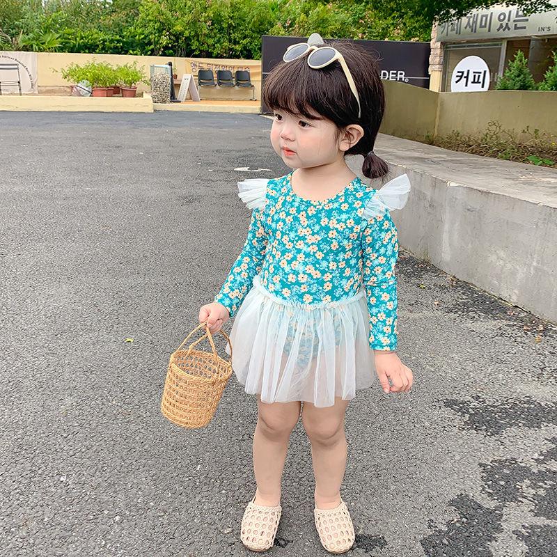 

Купальник-платье феи с длинными рукавами для девочек, с защитой от солнца и юбкой из тюля Size 90 (for height ~80cm)