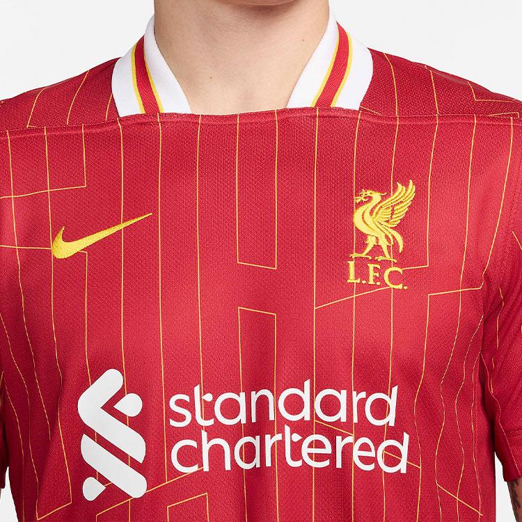 Nike Dri-Fit Striped Print Logo Comfort Moisture-Wicking Straight-Cut Short Sleeve T-Shirt Men Tops Red FN8798-688