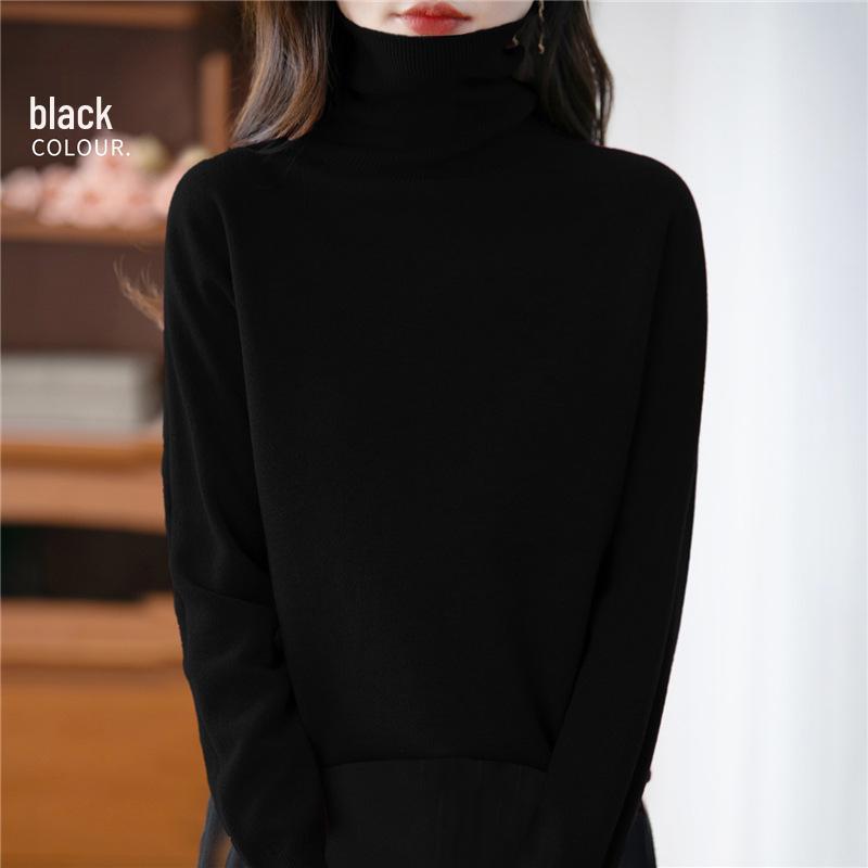 Women's Velvet Long Sleeve Knitwear: Versatile Plus Size High Neck Lapel Sweater for Autumn & Winter