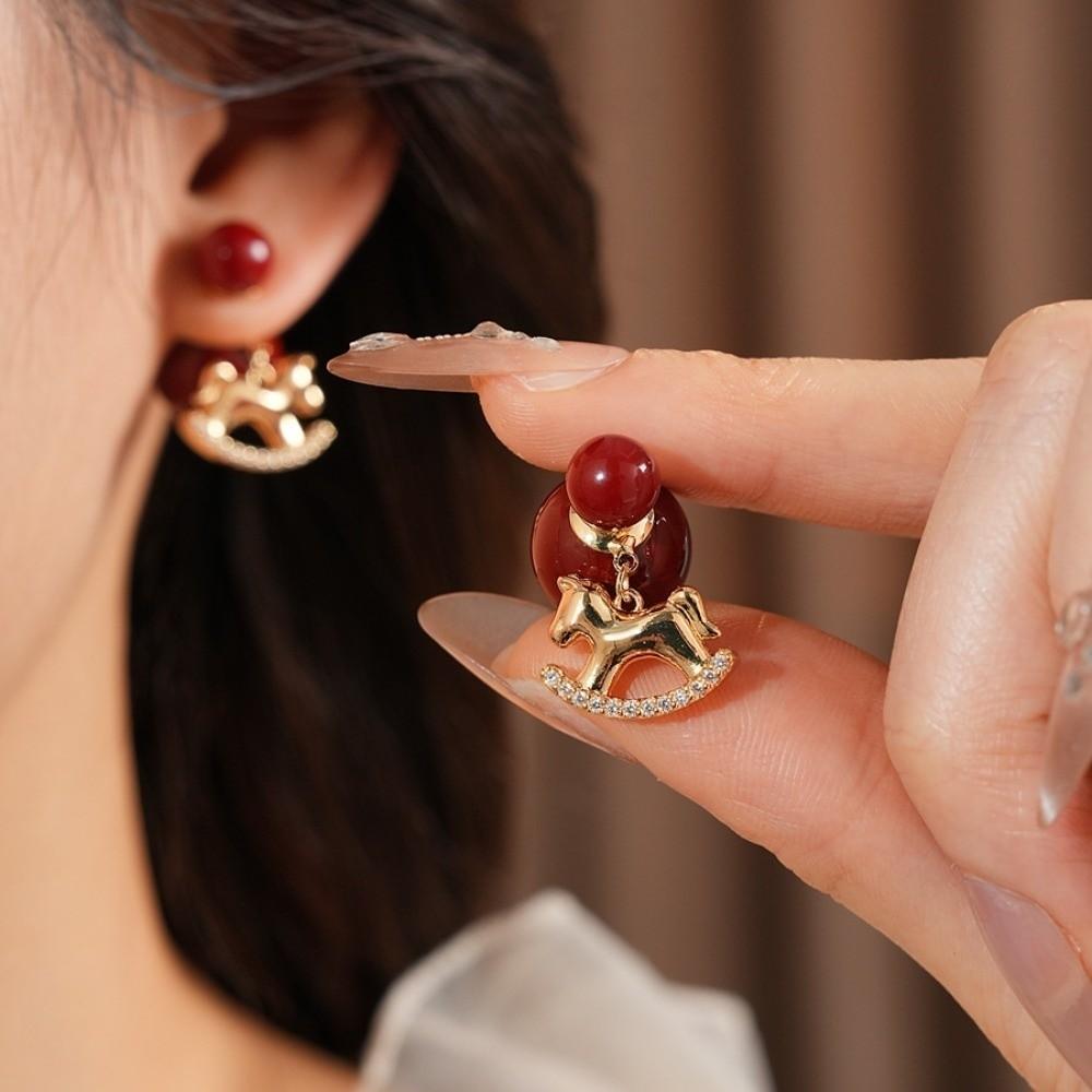 Fashion Jewelry Zodiac Horse Earrings Chinese Horse New Year Drop Earrings New Year Gift