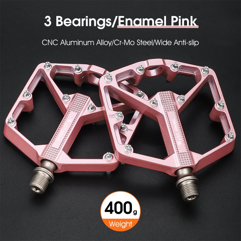 WEST BIKING MTB Bike Pedals 3 Bearing Aluminum Alloy Widened Non-Slip Platform Pedals Road Cycling City Folding Bike Flat Pedals