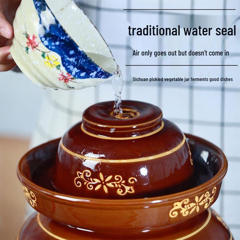 Jiaxi Sichuan Ceramic Pickle Jar - Old-Fashioned Sauerkraut & Salted Egg Sealing Jar