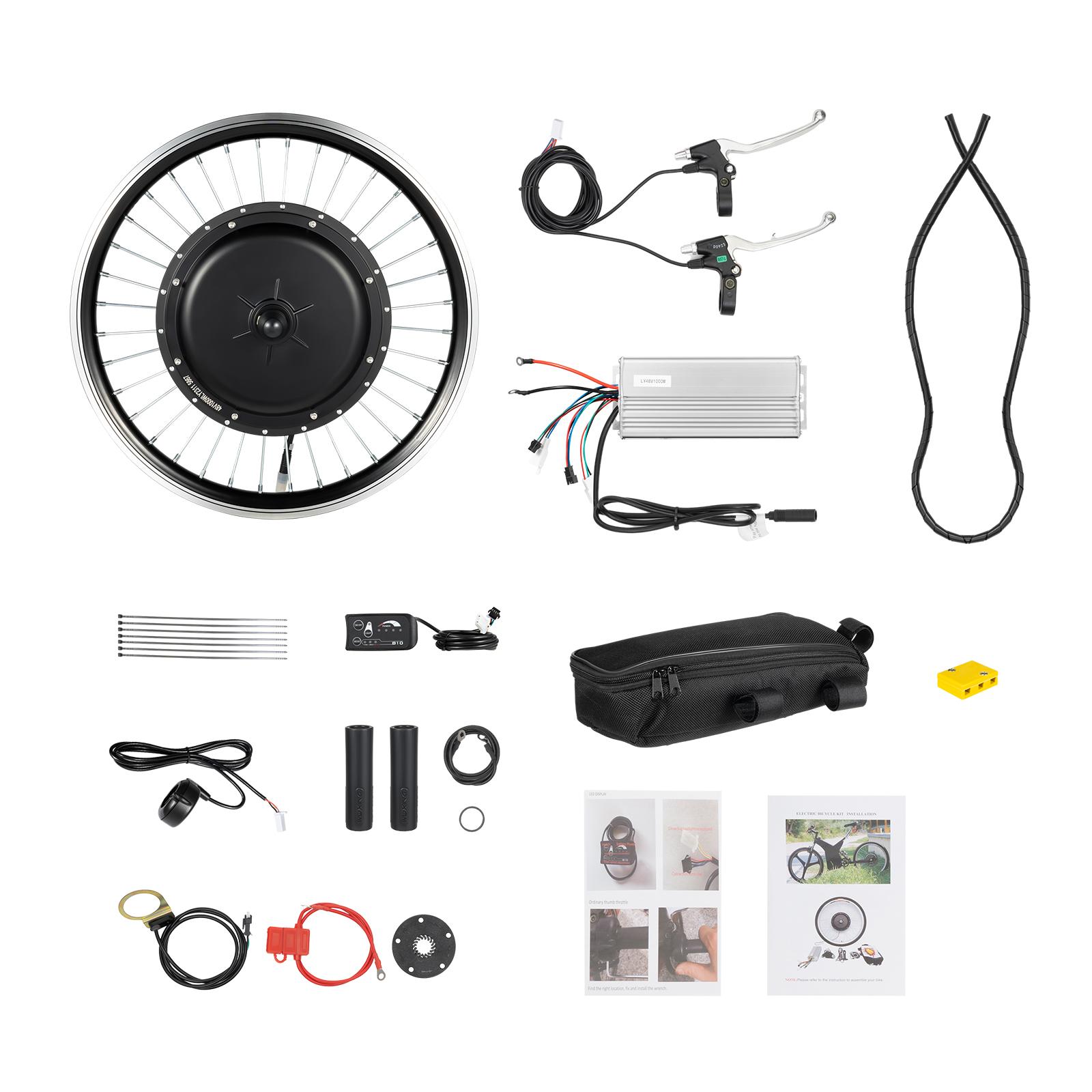 

20 Electric Bike Conversion Kit 1000W Front Wheel Motor w/Controller, Thumb Throttle, LED Display