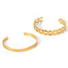 18k Gold Jewelry Stainless Steel Open Bangle Light Luxury Hand Jewelry Versatile Non-fading Titanium Steel Accessories